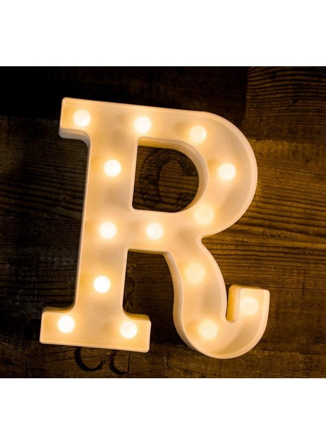 VRB Dec Plastic 1 Pcs Marquee Alphabet Light Letters/Letter Light/Alphabet/Led Alphabet Letters/Aesthetic Room/Wall Decor Items/Birthday Decoration Items (Pack Of 1, R, R,White) - Image 1