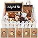 Arrowbash 36 Pcs Adopt a Puppy Favor Mini Plush Stuffed Animal Dog Set with 10 White Plastic Fence 12 Kraft Paper Gift Bags Wooden Chalkboard Sign for Pet Dog Birthday GiftClassic - Image 2