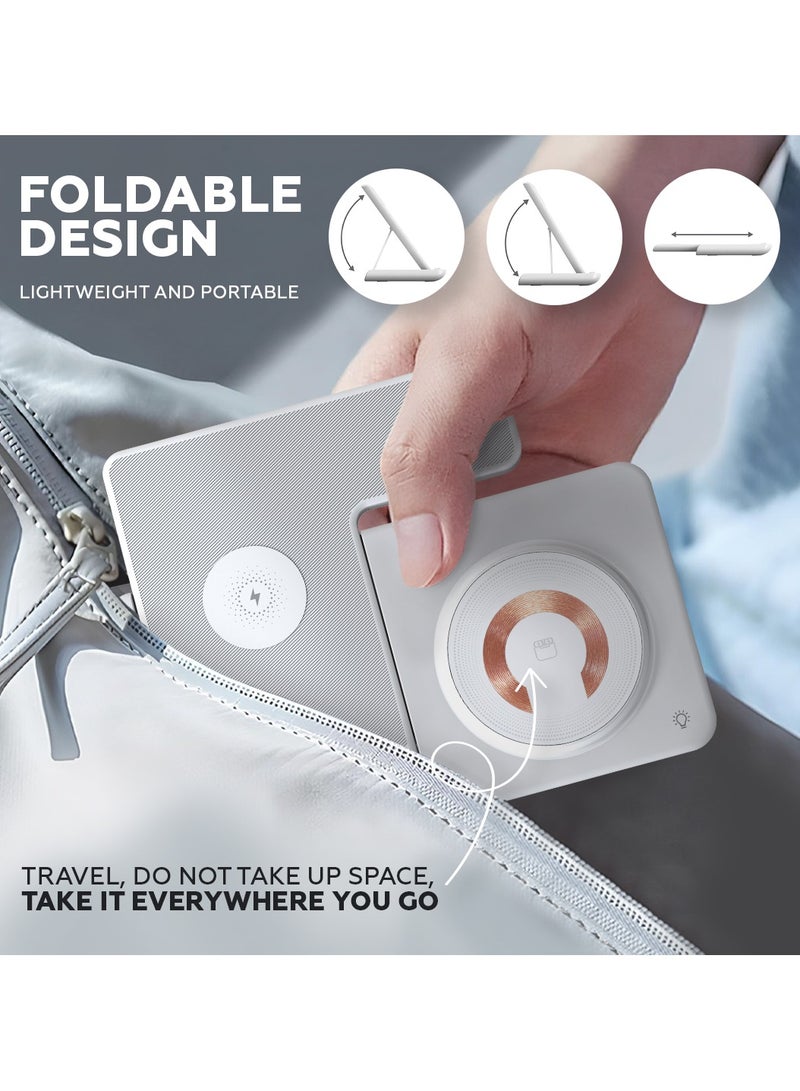 AMROAH 3 in 1 Wireless Charging Station, Fast Wireless Charger Stand for Phone Apple iPhone 16 15 14 13 12 11 X Pro Max AirPods iWatch 8 7 6 5 4 Samsung Galaxy S, Apple iphonWhite - Image 4