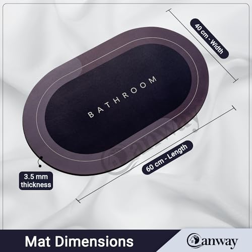 CANWAY® 2 Pieces 3 mm Rubber Bath Mat (40x60 cm, Dark Grey) | Anti-Skid Non-Slip Bathroom Floor Mat | Quick Dry Super Absorbent Soft Door Mat for Home & Shower - Image 2