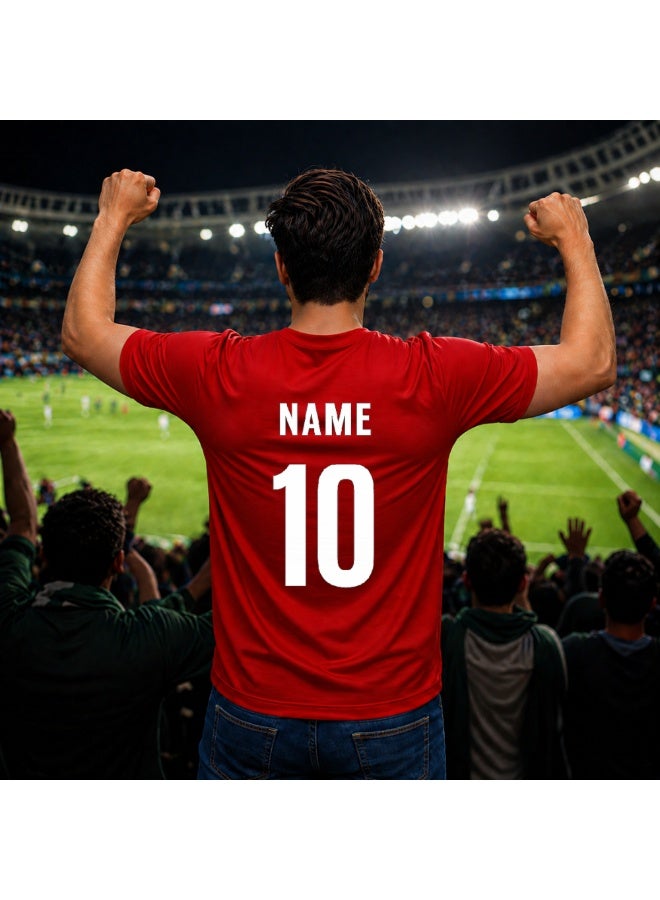 PRINTSHOP4ME Spain FIFA World Cup Jersey Dry-Fit T-Shirt for Men | Customized Name Print on Back | Round Neck | Short Sleeve - Image 3