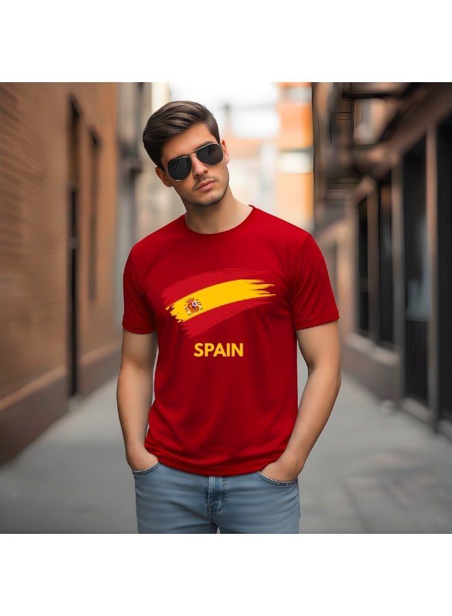 PRINTSHOP4ME Spain FIFA World Cup Jersey Dry-Fit T-Shirt for Men | Customized Name Print on Back | Round Neck | Short Sleeve - Image 4