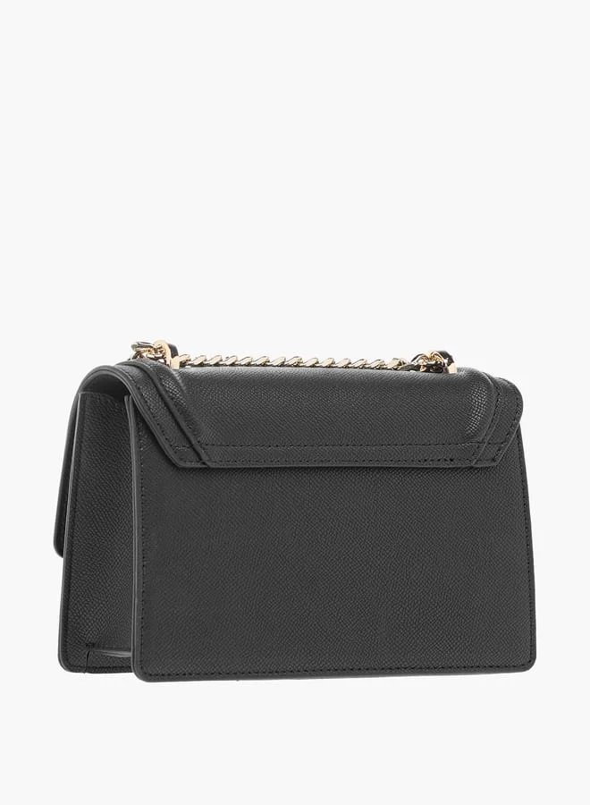 سيليست Solid Crossbody Bag with Chain Strap and Flap Closure