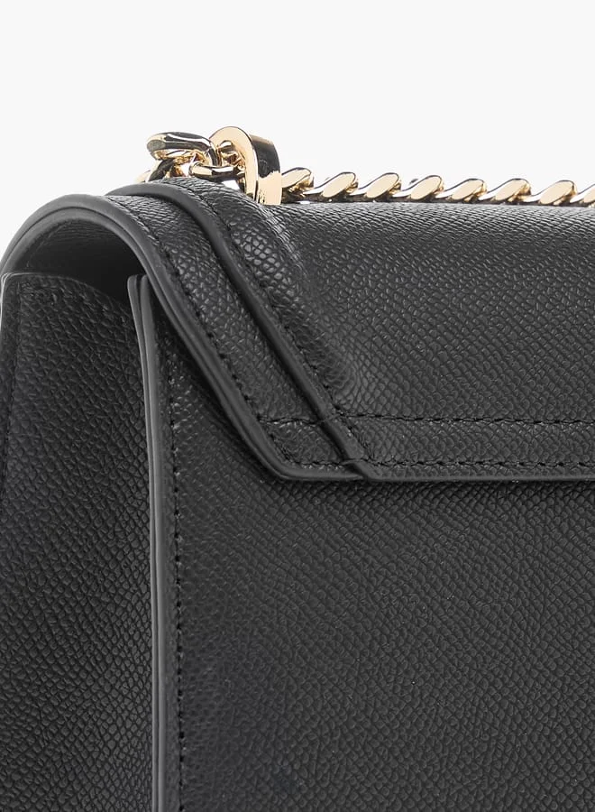 سيليست Solid Crossbody Bag with Chain Strap and Flap Closure