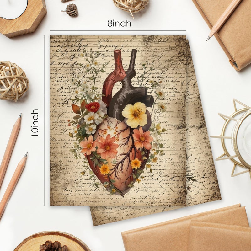 BESERH Flower Anatomy Wall Decor, Vintage Medical Wall Art Prints, Antique Floral Anatomical Organs Posters for Nursing School Classroom Medical Office, 8x10 Inches Set of 4 Unframed - Image 2