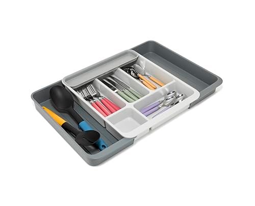 Joseph Joseph DrawerStore Expanding Flatware Cutlery Organizer Expandable Utensil Tray for Kitchen Drawer Recycled Plastic - Image 1