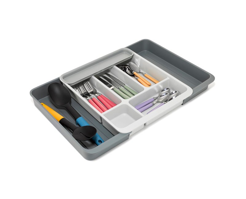 Joseph Joseph DrawerStore Expanding Flatware Cutlery Organizer Expandable Utensil Tray for Kitchen Drawer Recycled Plastic - Image 2