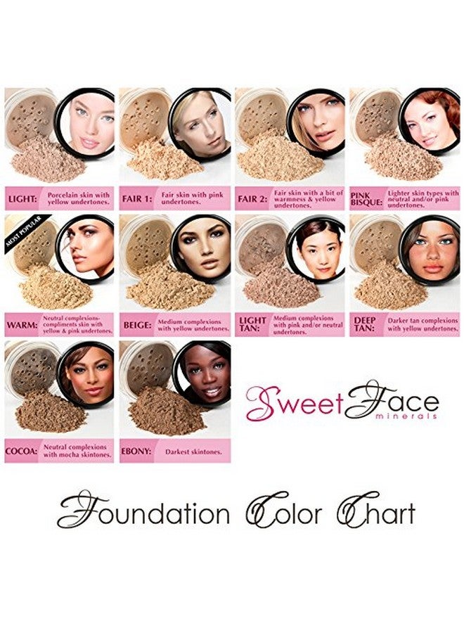 Sweet Face Minerals أساس تعبئة بالجملة (تان فاتح) مسحوق مكياج معدني غير لامع للبشرة العارية شفاف SPF 15 تغطية (8 أونصات) - Image 3