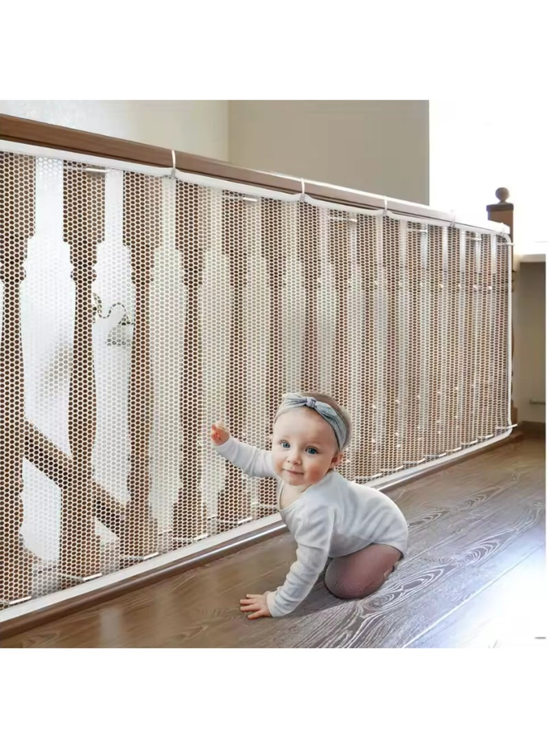 3m Kids Children Baby Pets Security Safety Balcony Stair Stairway Railing Fence Protecting Guarding Mesh Net Guard 300 x 77cm - Image 1