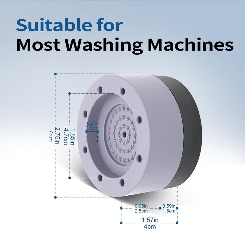 Hulami 4PCS Anti Vibration Pads - Dryer Pedestals Shock and Noise Cancelling Washing Machine Foot Pads, Washing Machine Support Stabilizer Mat Protect Laundry Shaking Walking Skidding - Image 2