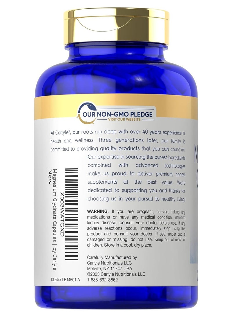 Carlyle Magnesium Glycinate | 200mg | 120 Capsules | Non-GMO and Gluten Free Supplement - Image 3