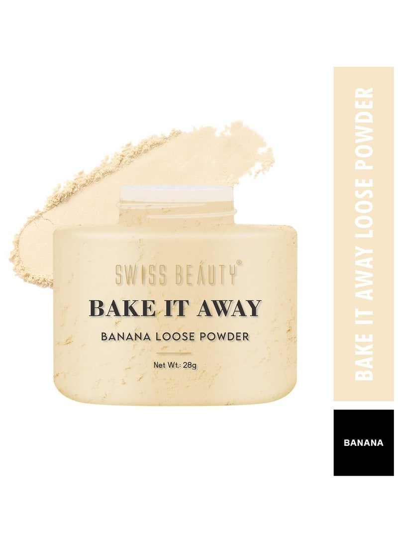 Swiss Beauty Bake It Away Banana Loose Powder 28g | Loose Compact Powder For All Skin Types - Image 1