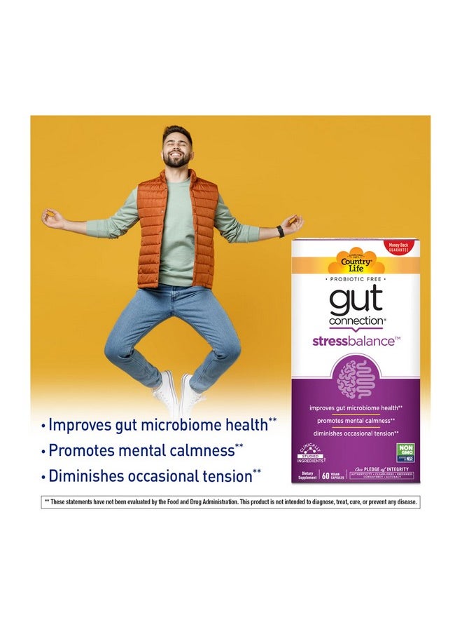 Country Life Gut Connection Stress Balance 60 Vegan Capsules Certified Gluten Free Certified Vegan Nongmo Verified  - Image 5