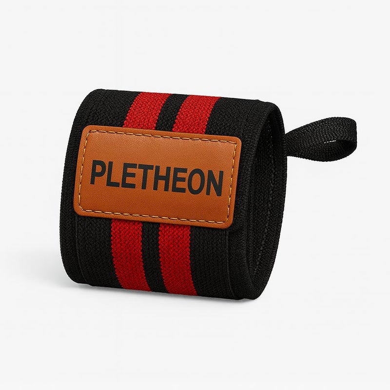 PLETHEON حزام دعم المعصم للجيم، التمارين ورفع الأثقال | حزام معصم قابل للتعديل للرجال والنساء | تخفيف الألم واستقرار المعصم للياقة البدنية والرياضة (أحمر) - Image 2