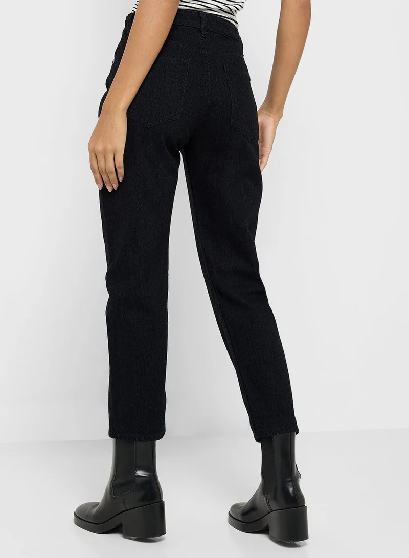 Ginger  High Rise Ankle Length Mom Jeans for Women | Best Price UAE