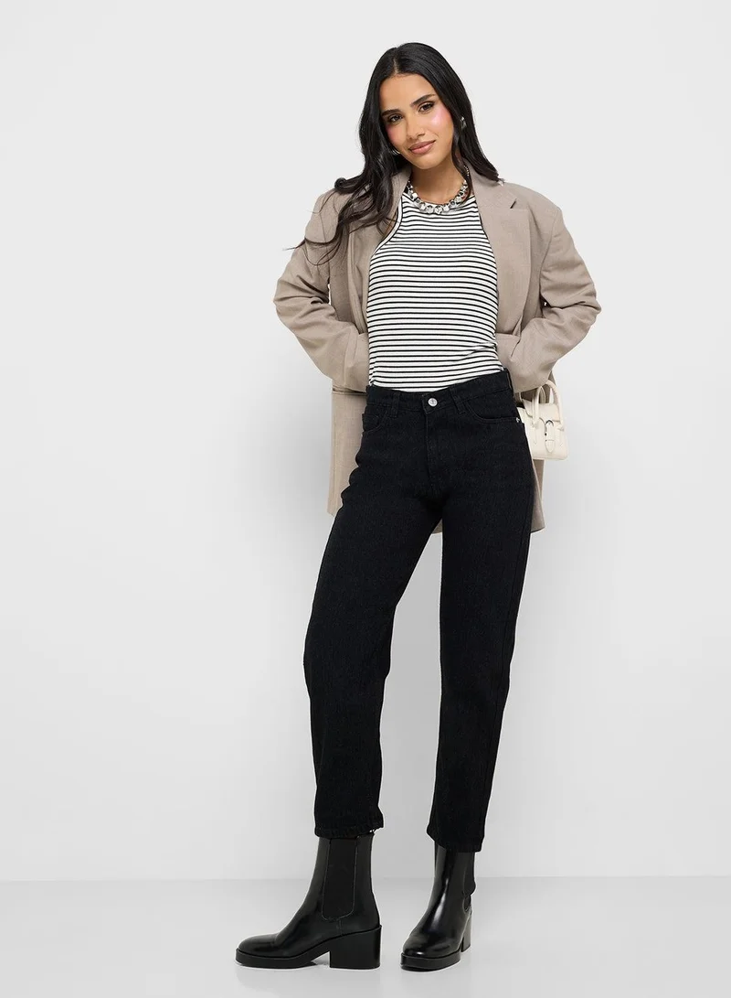 High Rise Ankle Length Mom Jeans