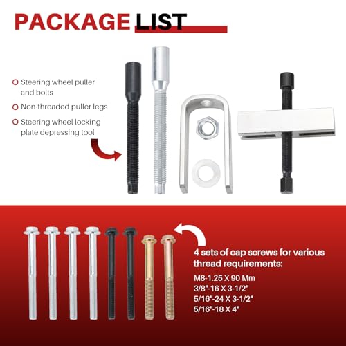 DASBET Automotive Car Steering Wheel Puller Compressor Remover Set | Steering Wheel Lock Plate Removal Tool Kit - Image 2