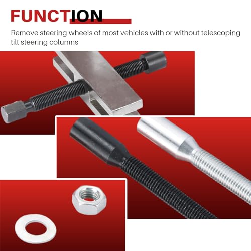 DASBET Automotive Car Steering Wheel Puller Compressor Remover Set | Steering Wheel Lock Plate Removal Tool Kit - Image 4