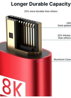 جساوكس كابل JSAUX 8K HDMI 2.1 (2PACK 10 قدم)، سلك HDMI مجدول 48 جيجابت في الثانية 8K و4K فائق السرعة، 4K @ 120 هرتز 144 هرتز، 8K @ 60 هرتز، HDCP 2.2 و2.3، HDR 10، eARC متوافق مع شاشة الكمبيوتر المحمول UHD TV  - Image 2
