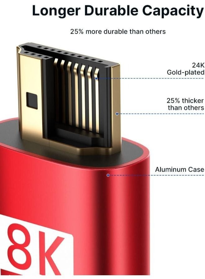 كابل JSAUX 8K HDMI 2.1 (2PACK 10 قدم)، سلك HDMI مجدول 48 جيجابت في الثانية 8K و4K فائق السرعة، 4K @ 120 هرتز 144 هرتز، 8K @ 60 هرتز، HDCP 2.2 و2.3، HDR 10، eARC متوافق مع شاشة الكمبيوتر المحمول UHD TV