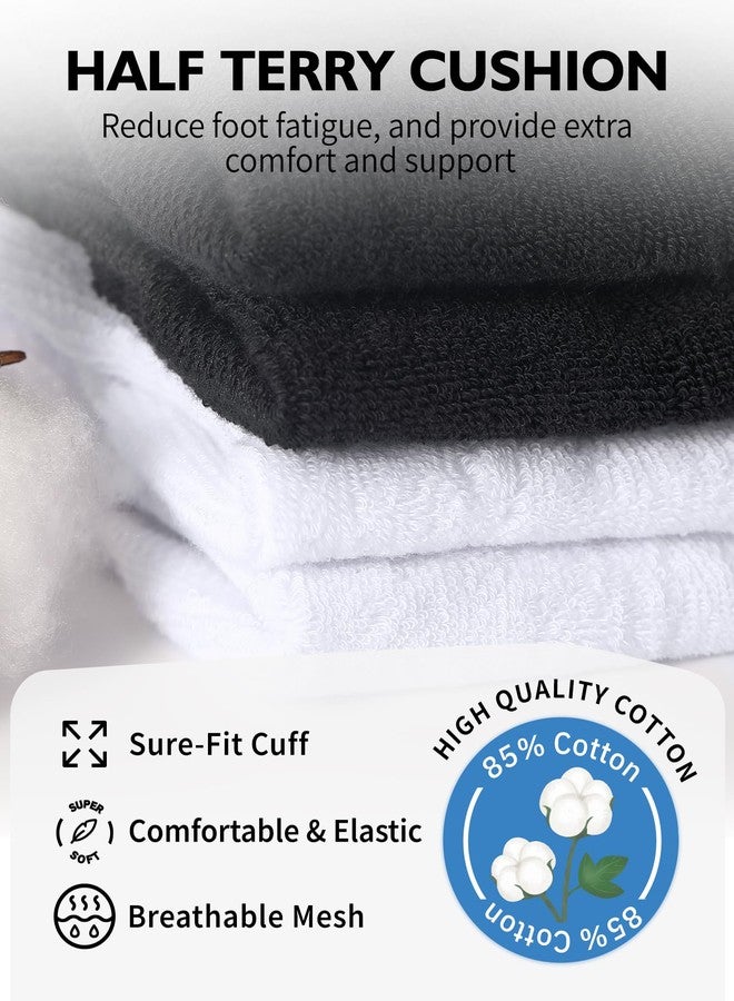 CLOSEMATE Athletic Running Ankle Socks for Men & Women Cushioned Breathable Low Cut Tab Socks with Arch Support 6 Pairs(6White,L) - Image 5