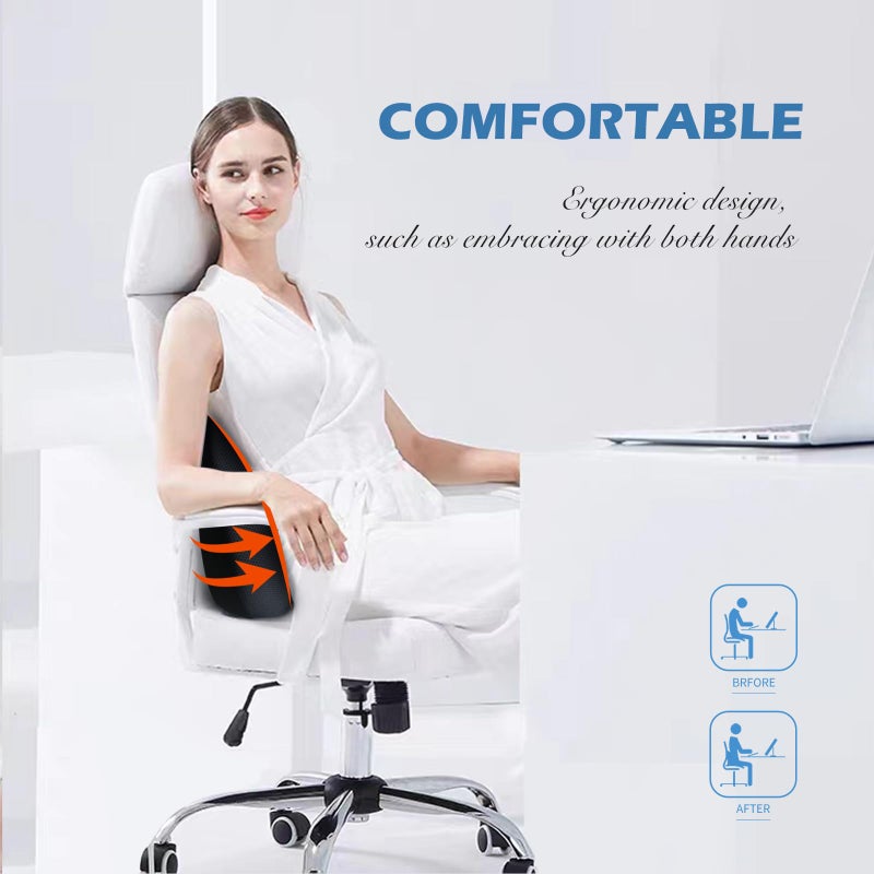 SPRFUFLY Super Cozy Lumbar Support Pillow for Car/Office Chair, 100% Memory Foam Lumbar Pillow with Breathable Removable Cover, Ergonomic Design - Back Support for Back Pain Relief(Adjustable Strap, Black) - Image 5