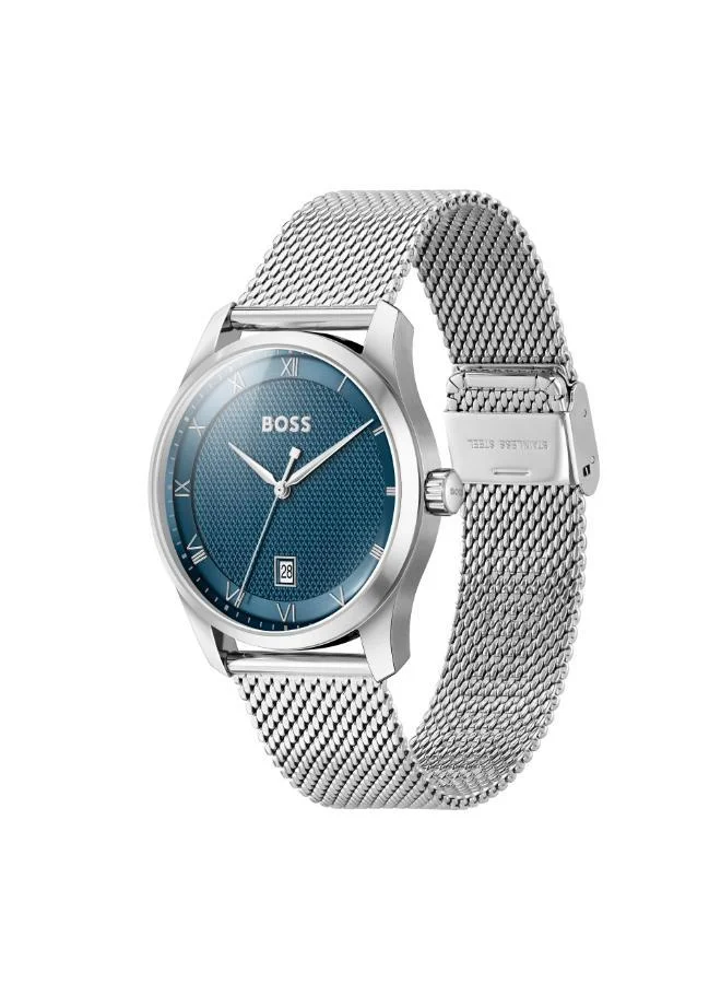 BOSS  3-Hand Principle Collection Quartz Movement Watch For Men With Silver Stainless Steel Mesh Bracelet - 1514115 for Men | Best Price UAE