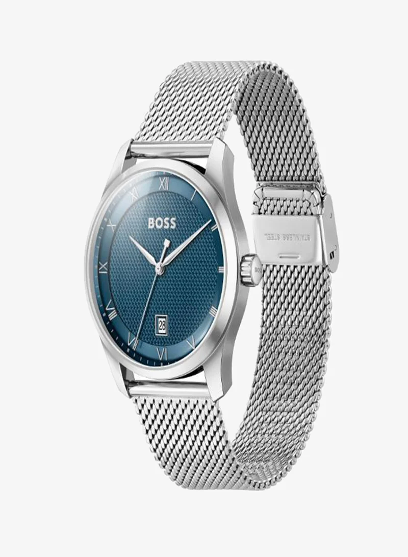 BOSS  3-Hand Principle Collection Quartz Movement Watch For Men With Silver Stainless Steel Mesh Bracelet - 1514115 for Men | Best Price UAE
