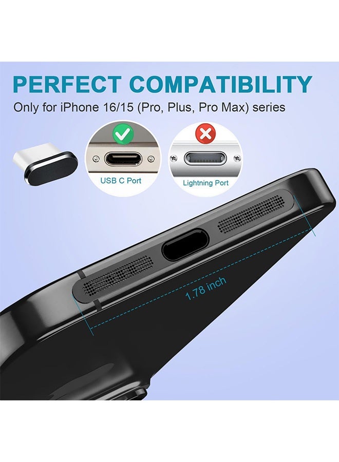 إم إكس إن مجموعة أغطية USB C لمنافذ الغبار لهواتف iPhone 15/16 مع حمايات شبكة السماعات وفرش التنظيف - مجموعة أغطية مضادة للغبار USB C لحماية منفذ USB C لهواتف iPhone 15/16/16 Plus/16 Pro/16 Pro Max - Image 5