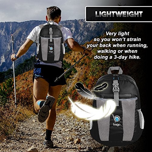 Bago Lightweight Small Hiking Backpack for Women and Men - 25L Travel Day Pack - Foldable Hiking Daypack Ultralight for Camping Outdoor Sports - Day Bag Packable Backpack for Travel (Black) - Image 5