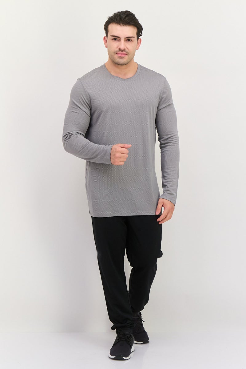 RBX Men Sportswear Fit Long Sleeve Training T-Shirt, Grey - Image 3