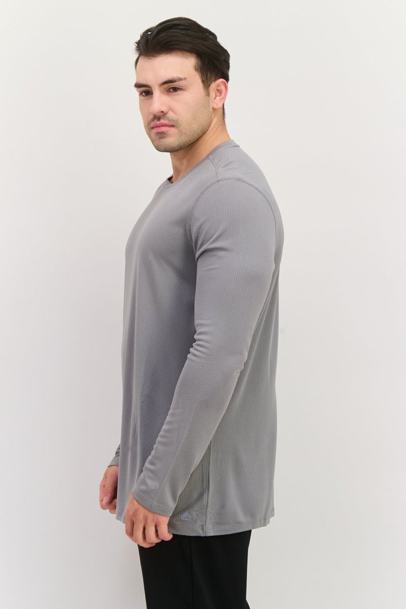 RBX Men Sportswear Fit Long Sleeve Training T-Shirt, Grey - Image 2