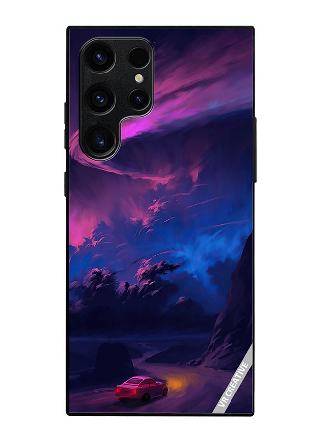 VR CREATIVE Protective Case Cover For Samsung Galaxy S25 Ultra Car On Empty Road Design Multicolour