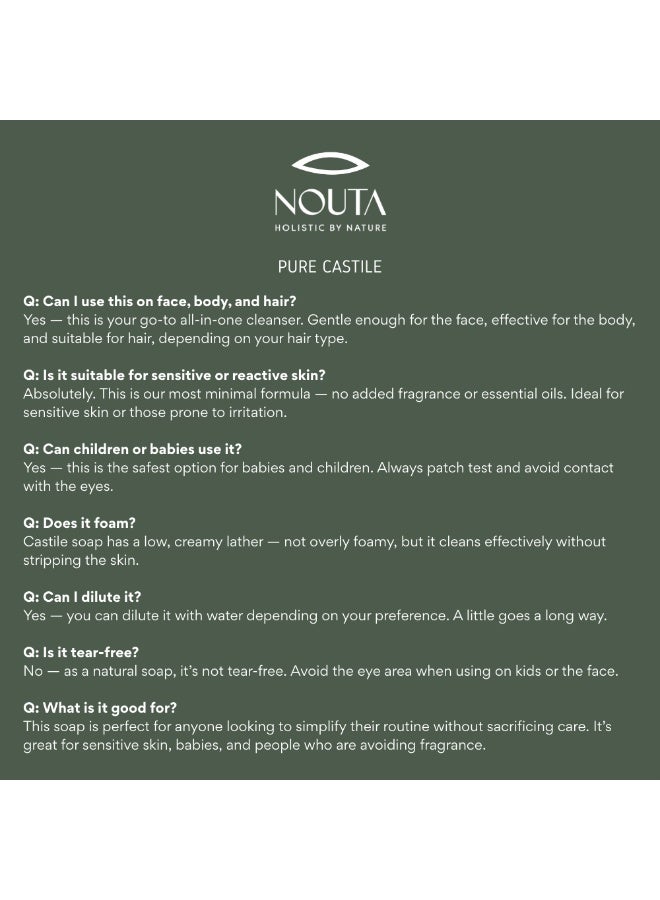 Nouta Pure Castile soap – 100% Olive Oil 500ML - Image 4