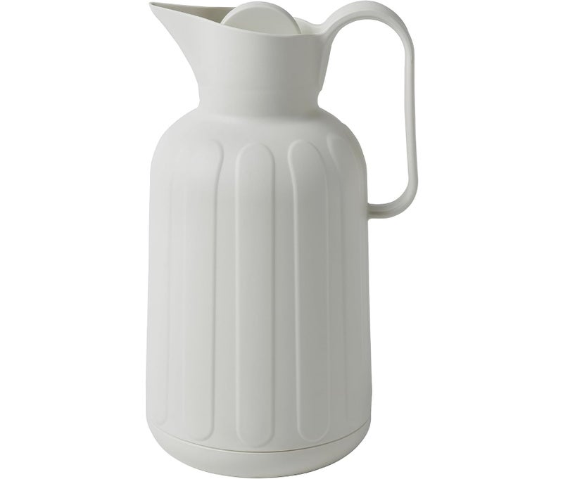 Vacuum Flask, Off-White, 1.6 L Insulated Thermal Beverage Carafe with Easy-Pour Lid and Comfortable Handle, Hot and Cold Drink Thermos for Home, Picnic, Tea and Coffee - Image 1