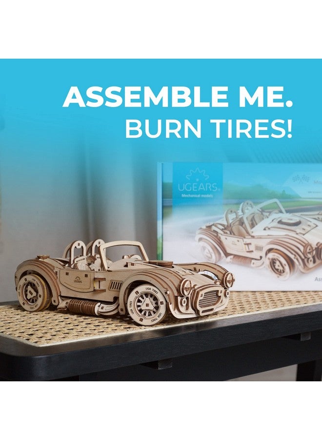 أوجيرز أحجية سيارة سباق دريفت كوبرا من يو جيرز - أحجيات خشبية ثلاثية الأبعاد للبالغين، طقم سيارة نموذجية بمحرك زنبركي قوي - أطقم بناء نماذج سيارات سباق كلاسيكية، أحجيات للبالغين - طقم مصغر يمكنك صنعه بنفسك - 370 قطعة - Image 5