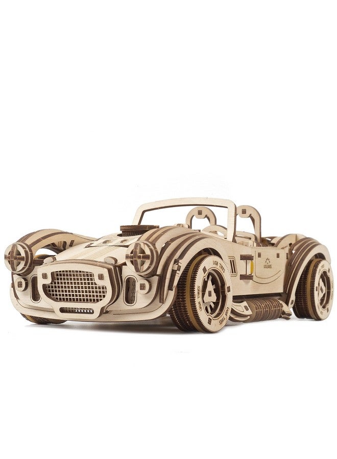 أوجيرز أحجية سيارة سباق دريفت كوبرا من يو جيرز - أحجيات خشبية ثلاثية الأبعاد للبالغين، طقم سيارة نموذجية بمحرك زنبركي قوي - أطقم بناء نماذج سيارات سباق كلاسيكية، أحجيات للبالغين - طقم مصغر يمكنك صنعه بنفسك - 370 قطعة - Image 1