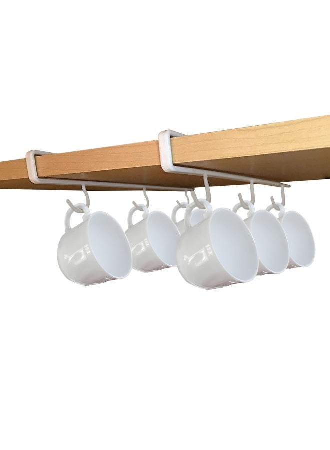 Better Houseware Undershelf Cup And Mug Hooks-Set Of 2  Mug Organizer For Cabinet Standard  2Pieces X3 White - Image 1