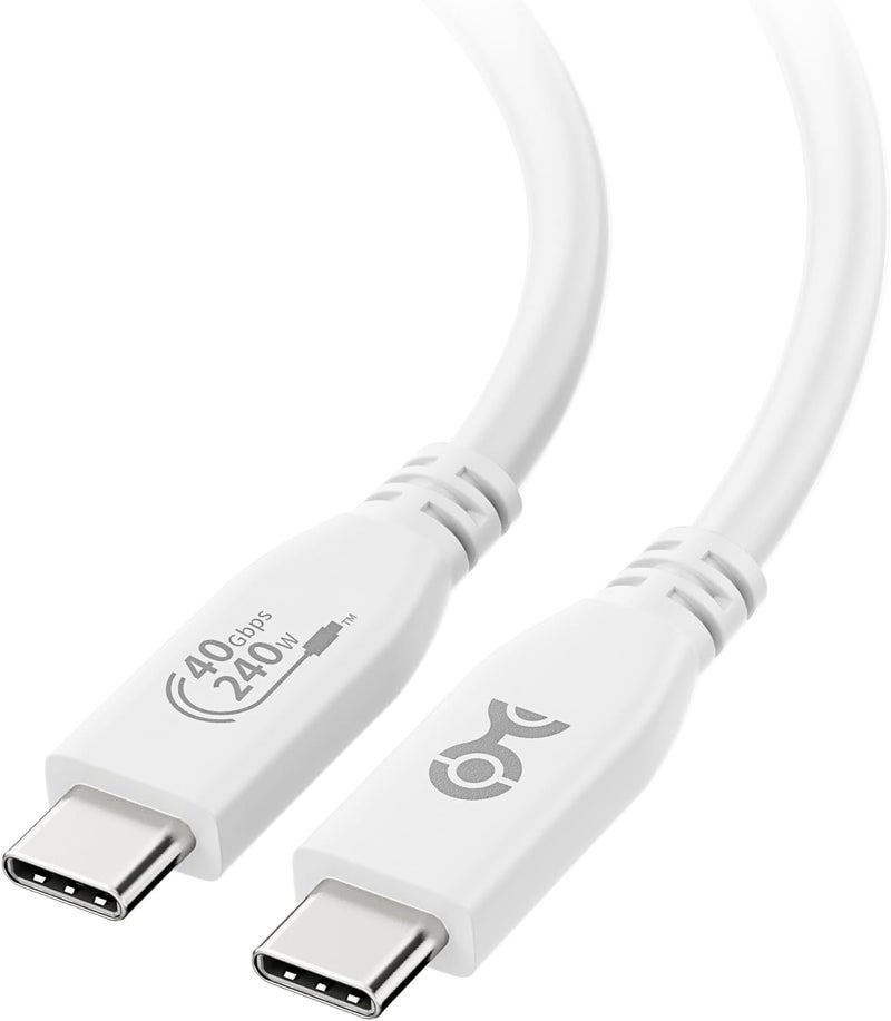 Cable Matters [USB-IF Certified] 40Gbps USB 4 Cable - 3.3ft, Supports Up to [8K@60Hz / 4K@240Hz Video, 240W Charging, 40Gbps Data Transfer] USB4 Cable, White, Compatible with Thunderbolt 4, MacBook - Image 1