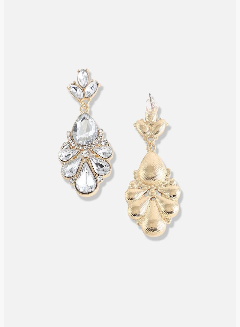 SOHI Gold Plated Designer Stone Party Drop Earring For Women