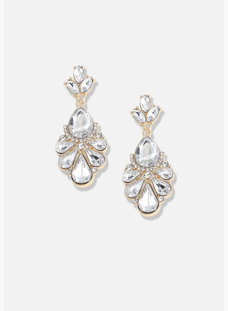 SOHI Gold Plated Designer Stone Party Drop Earring For Women