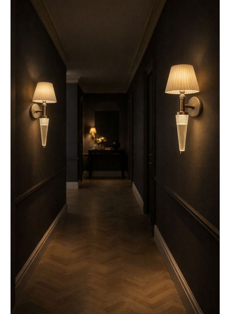Luxury gray wall light, thirty centimeters length, crafted from metal and acrylic, featuring three LED lights in elegant classic modern design - Image 3