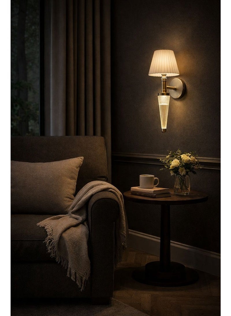 Luxury gray wall light, thirty centimeters length, crafted from metal and acrylic, featuring three LED lights in elegant classic modern design - Image 4