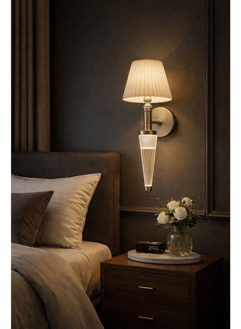 Luxury gray wall light, thirty centimeters length, crafted from metal and acrylic, featuring three LED lights in elegant classic modern design - Image 1