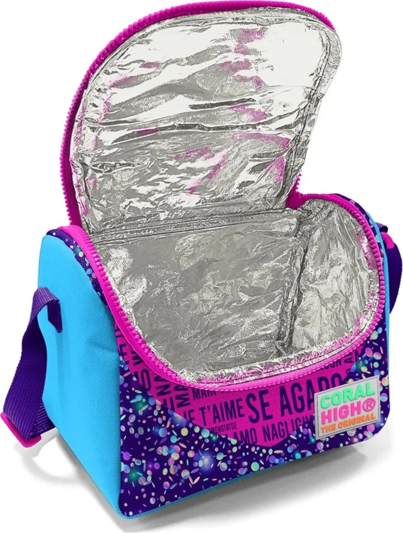 CORAL HIGH Girl's Red I Love You School Lunchbox - Thermo Insulated
