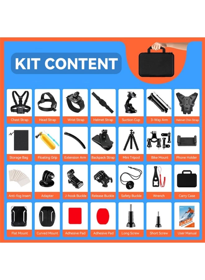 Arabest 65pcs Action Camera Accessories Kit V1.0 | All in One Gear Bundle Pack for GoPro Insta360 DJI Osmo Sports Cameras - Image 3