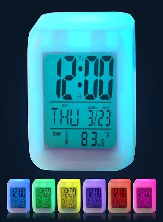 Kids Alarm Clock, Kids Night Light Alarm Clock with 7 Colour Changing Light, Digital Alarm Clock for Kids, Touch Control, Easy to Set, Gift Clock - Image 4