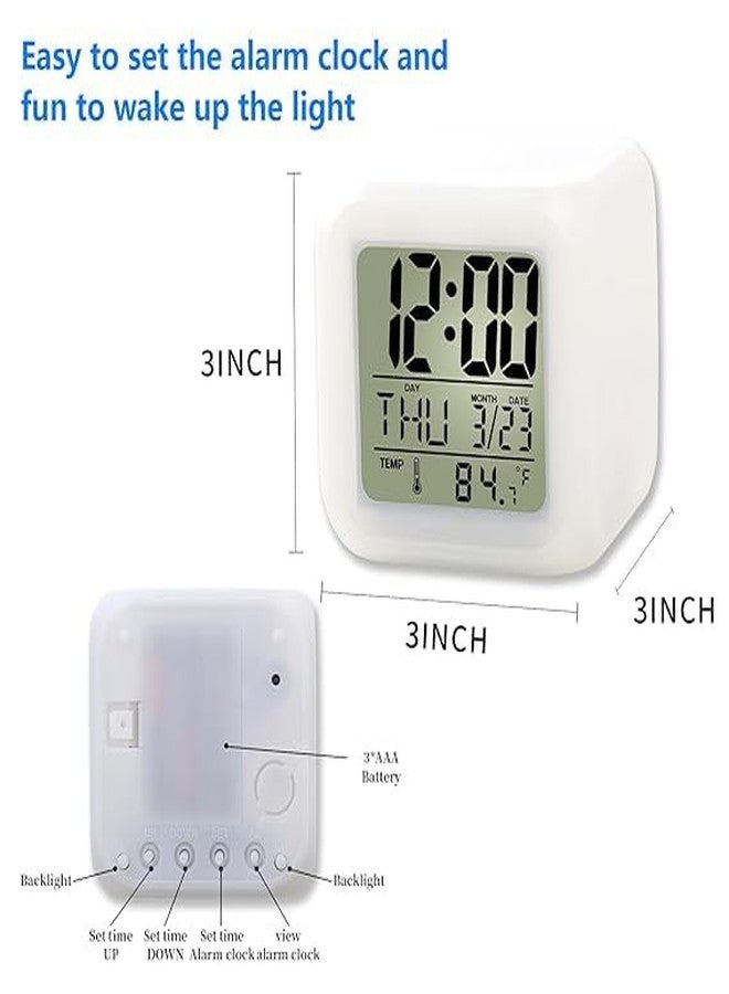 Kids Alarm Clock, Kids Night Light Alarm Clock with 7 Colour Changing Light, Digital Alarm Clock for Kids, Touch Control, Easy to Set, Gift Clock - Image 5