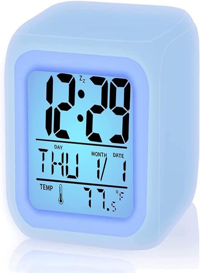 Kids Alarm Clock, Kids Night Light Alarm Clock with 7 Colour Changing Light, Digital Alarm Clock for Kids, Touch Control, Easy to Set, Gift Clock - Image 1
