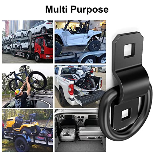 ForoGore 10 PCS 3/8" Heavy Duty D Rings Tie Down Anchors for Trailer Truck Cargo D-Rings Durable Black Tie Downs Ring 6000 Pound Breaking Strength - Image 5